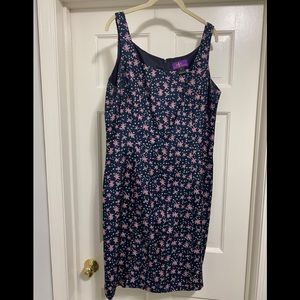 Lovely navy silk tank dress - size 14